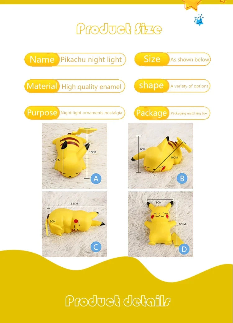 Lámpara de noche de Pokémon, bonito Pikachu, sofá cama, luz ambiental creativa, decoración de escritorio, juguete para niños, regalo de cumpleaños
