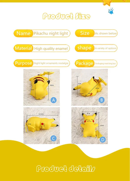 Lámpara de noche de Pokémon, bonito Pikachu, sofá cama, luz ambiental creativa, decoración de escritorio, juguete para niños, regalo de cumpleaños